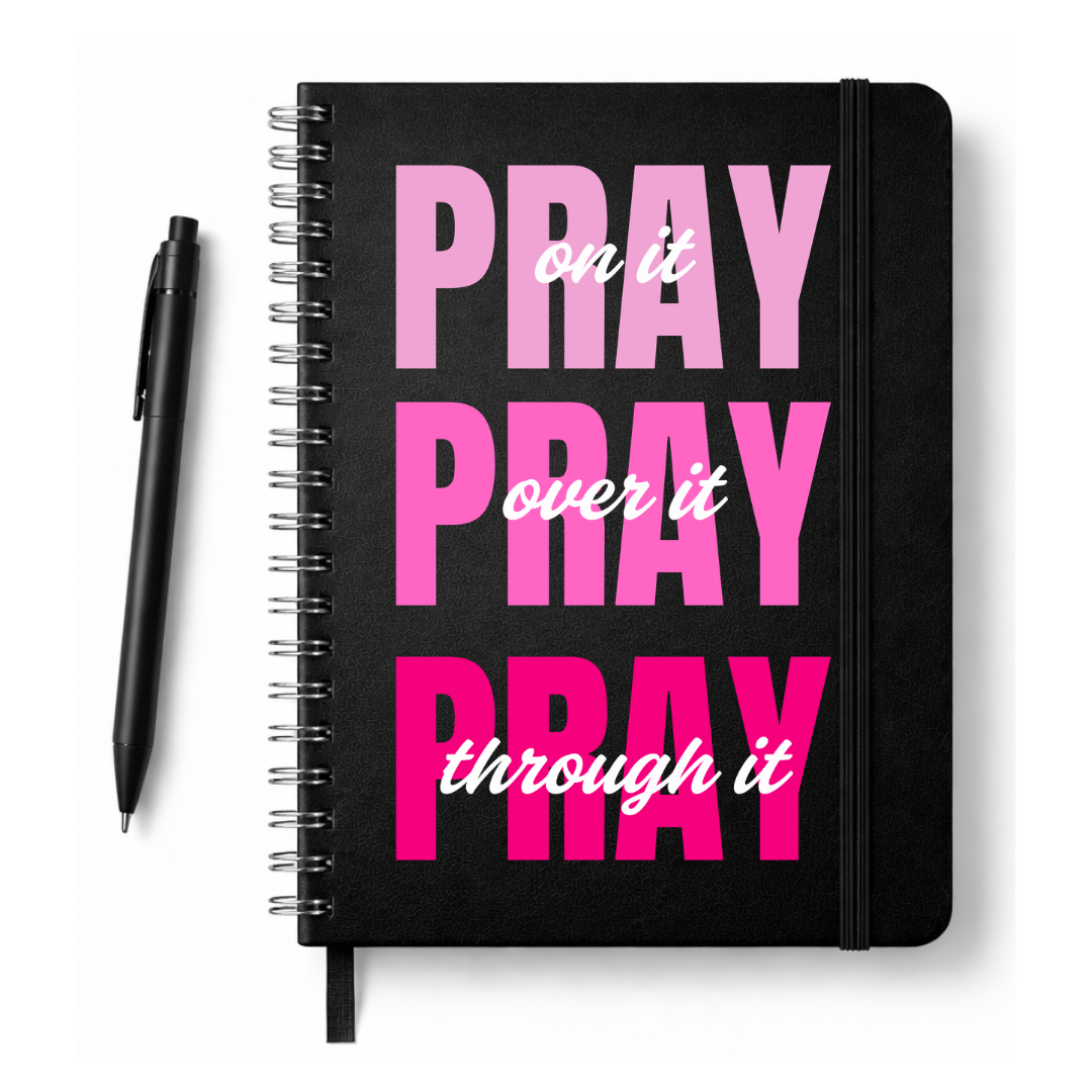 Pray On It, Pray Over It, Pray Through It UVDTF Journal Decal