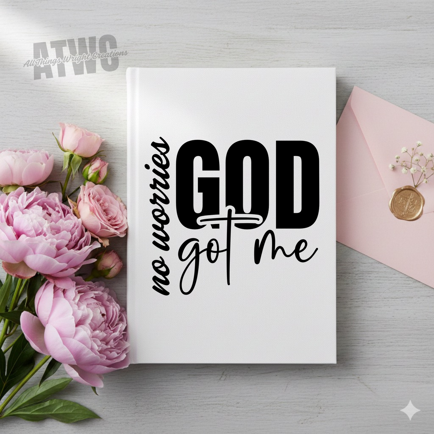 No Worries, God Got Me UVDTF Journal Decal