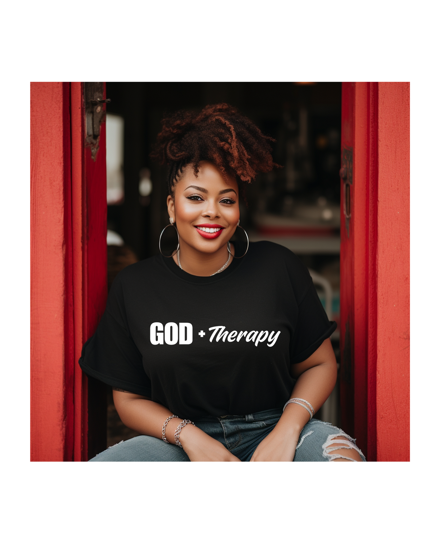 GOD + Therapy T Shirt - Black