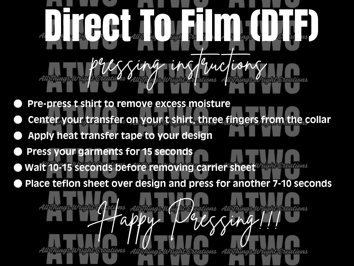 DTF Pressing Instructions Template