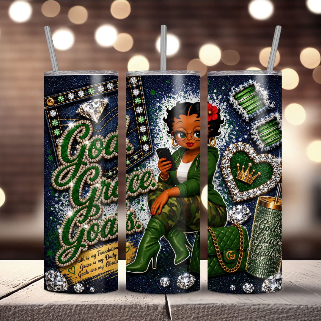 Green Denim Sublimation Tumbler Wrap
