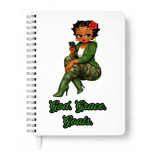 God. Grace. Goals. Journal w/ Custom Bookmark (Green)
