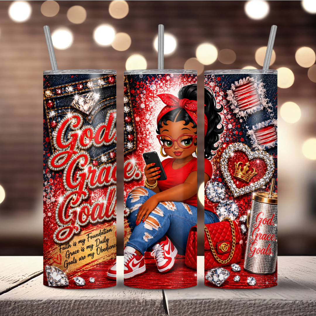 Red Denim Sublimation Tumbler Wrap