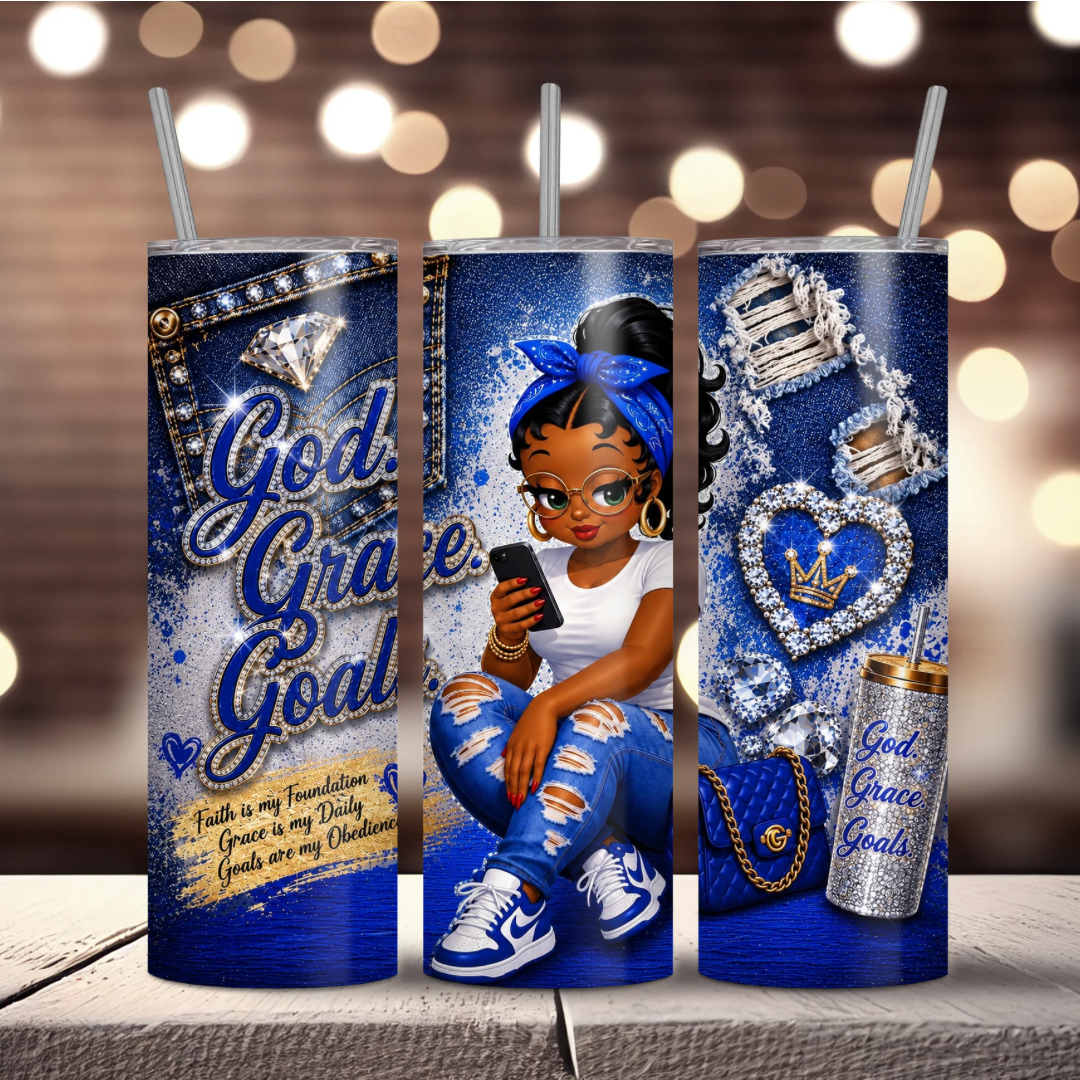 Blue Denim Sublimation Tumbler Wrap