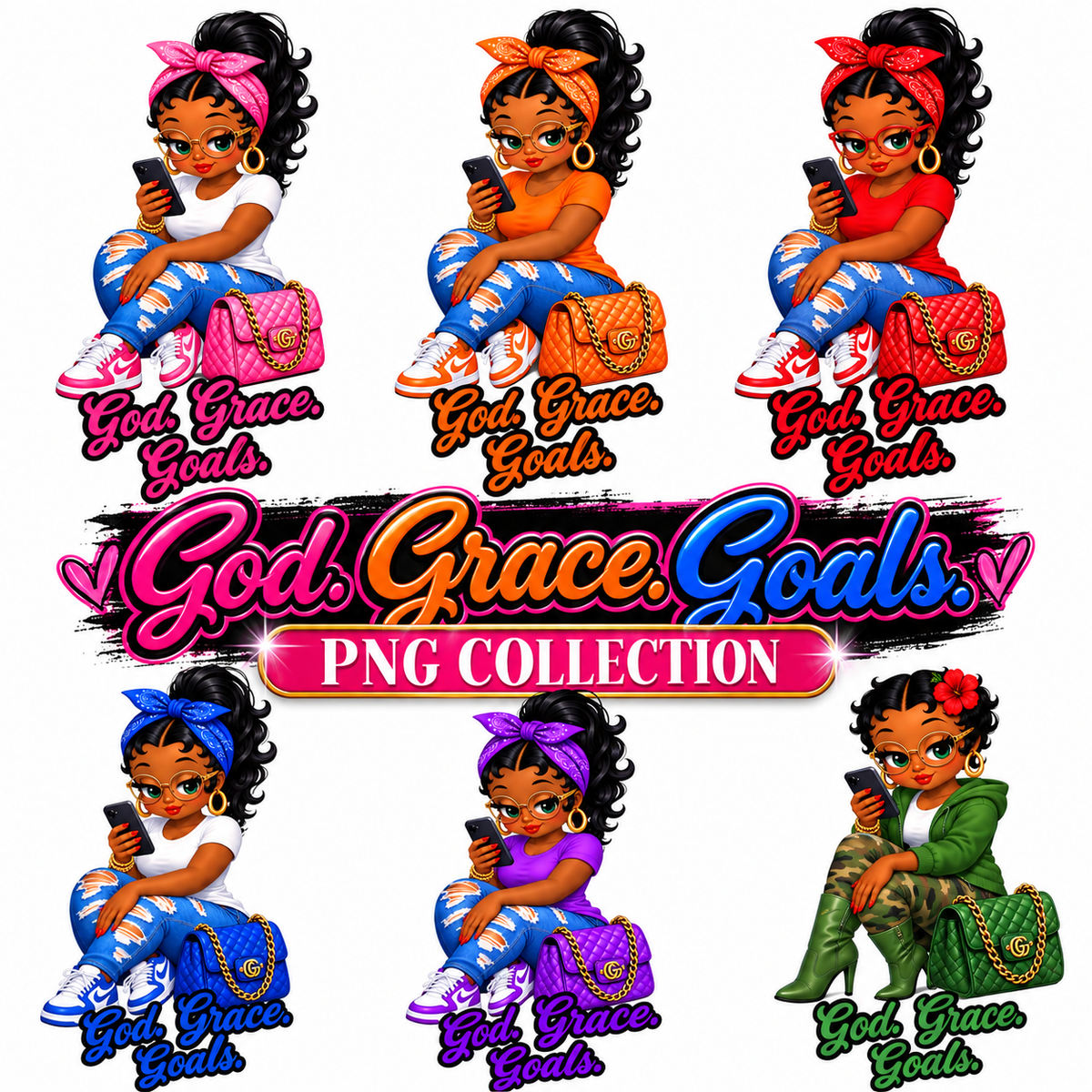 God. Grace. Goals. PNG designs