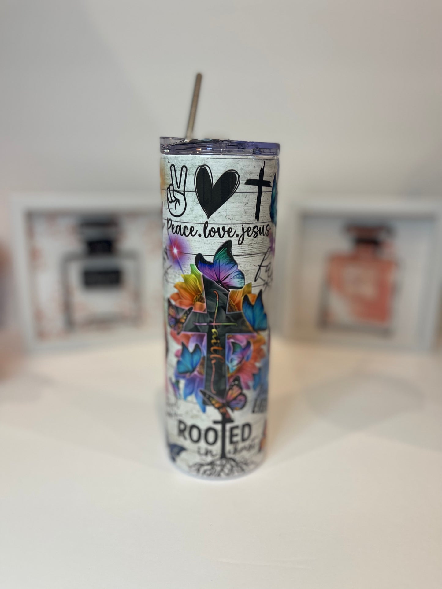 Faith Rooted In Christ Sublimation Tumbler (20 oz).