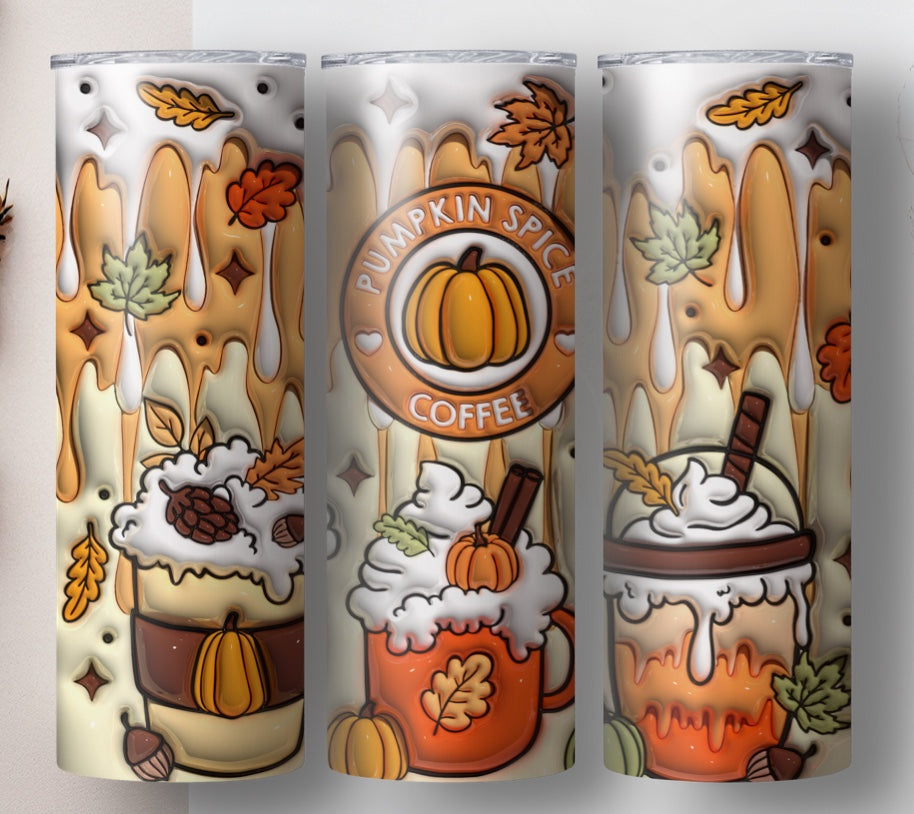 Pumpkin Spice Coffee 3D Sublimation Tumbler (20 oz.)