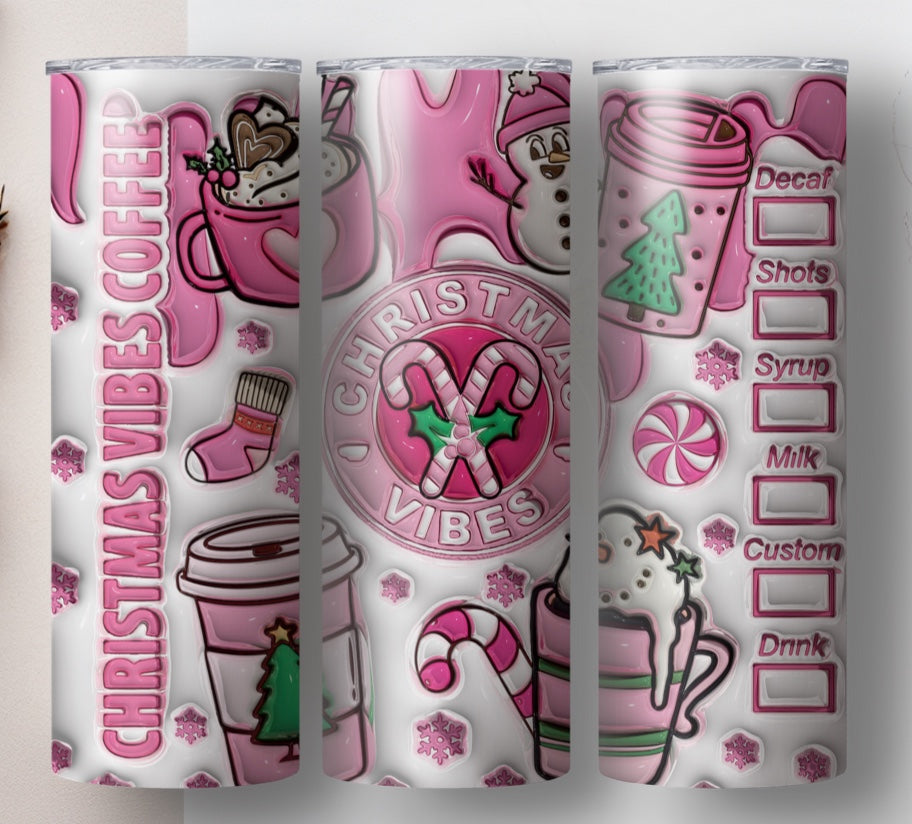 Christmas Vibes Coffee 20 oz. Sublimation Tumblers