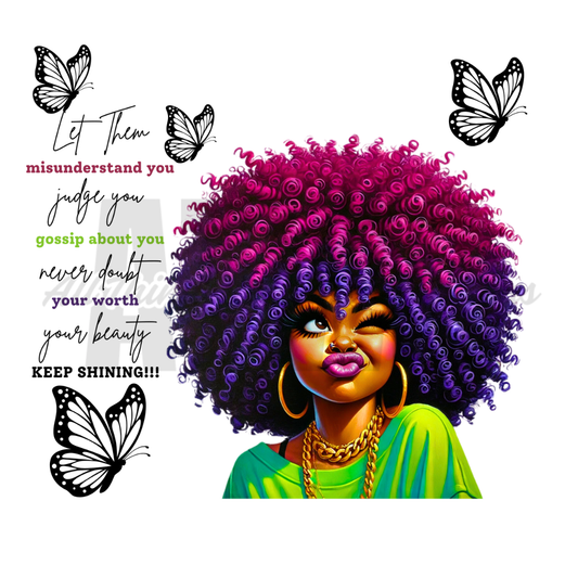 Let Them Facecard Sublimation Tumbler Print (Green)