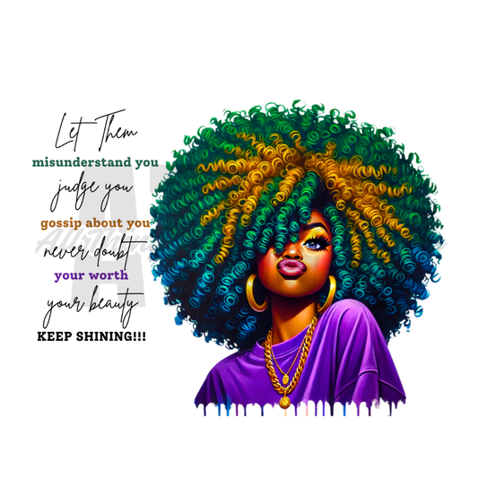 Let Them Facecard Sublimation Tumbler Print (Purple)