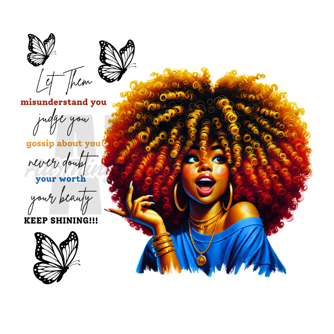 Let Them Facecard Sublimation Tumbler Print (Blue)