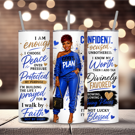 Blue Affirmations Tumbler Wrap