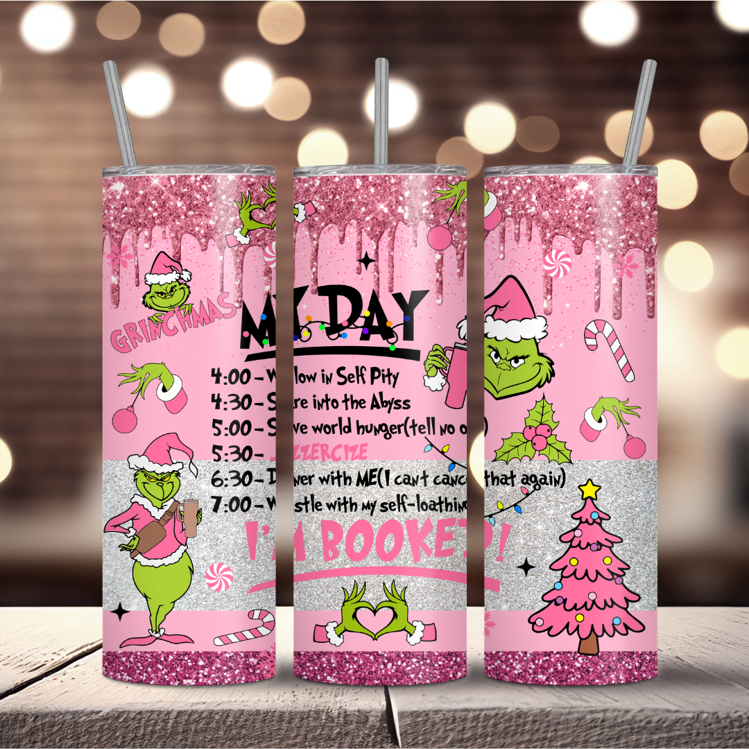 I'm Booked Grinch Christmas Tumbler