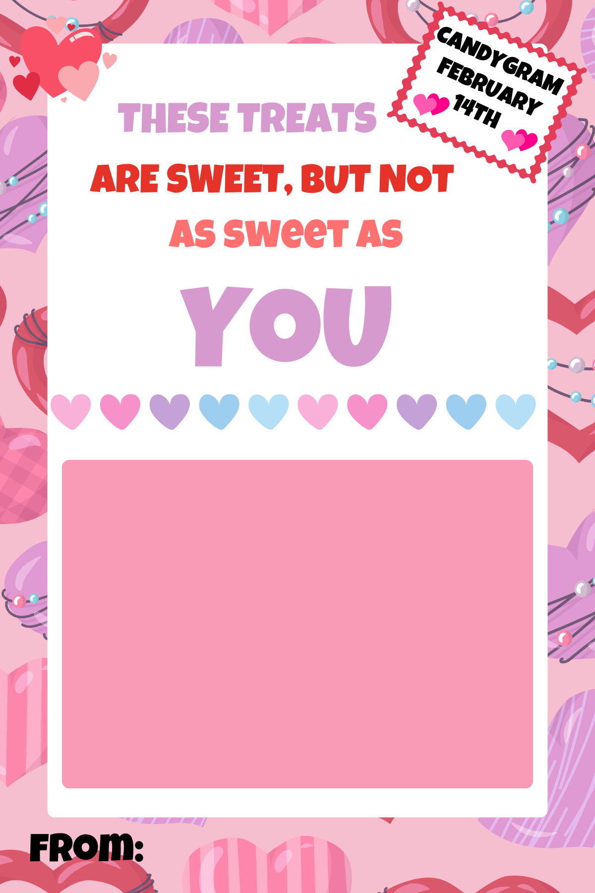 Valentine's Day Candy Gram Templates (4x6)