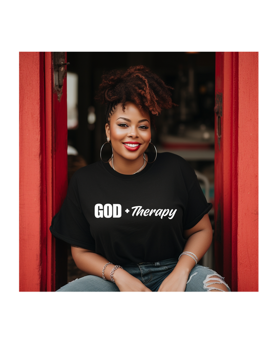 GOD + Therapy T Shirt - Black