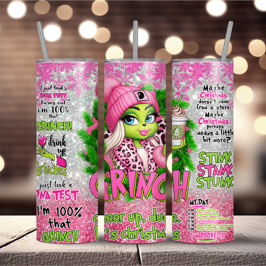 Grinch Girl Christmas Tumbler