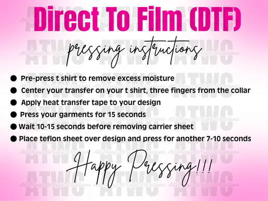 DTF Pressing Instructions Template