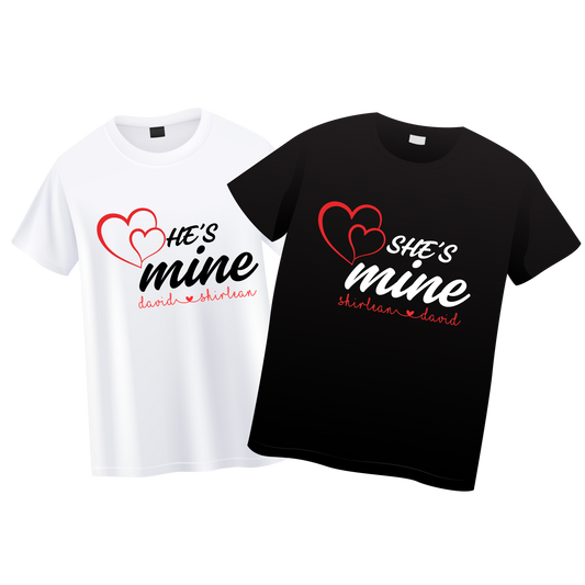 He's Mine and She's Mine Couple T Shirts