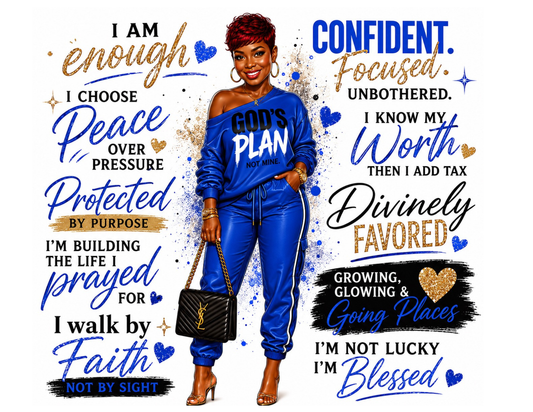 Blue Affirmations Tumbler Wrap