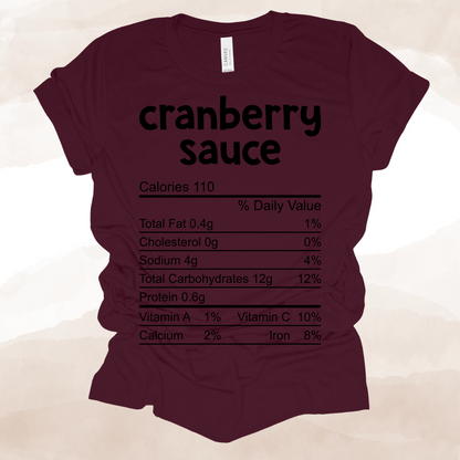 Thanksgiving Nutritional Facts T Shirts