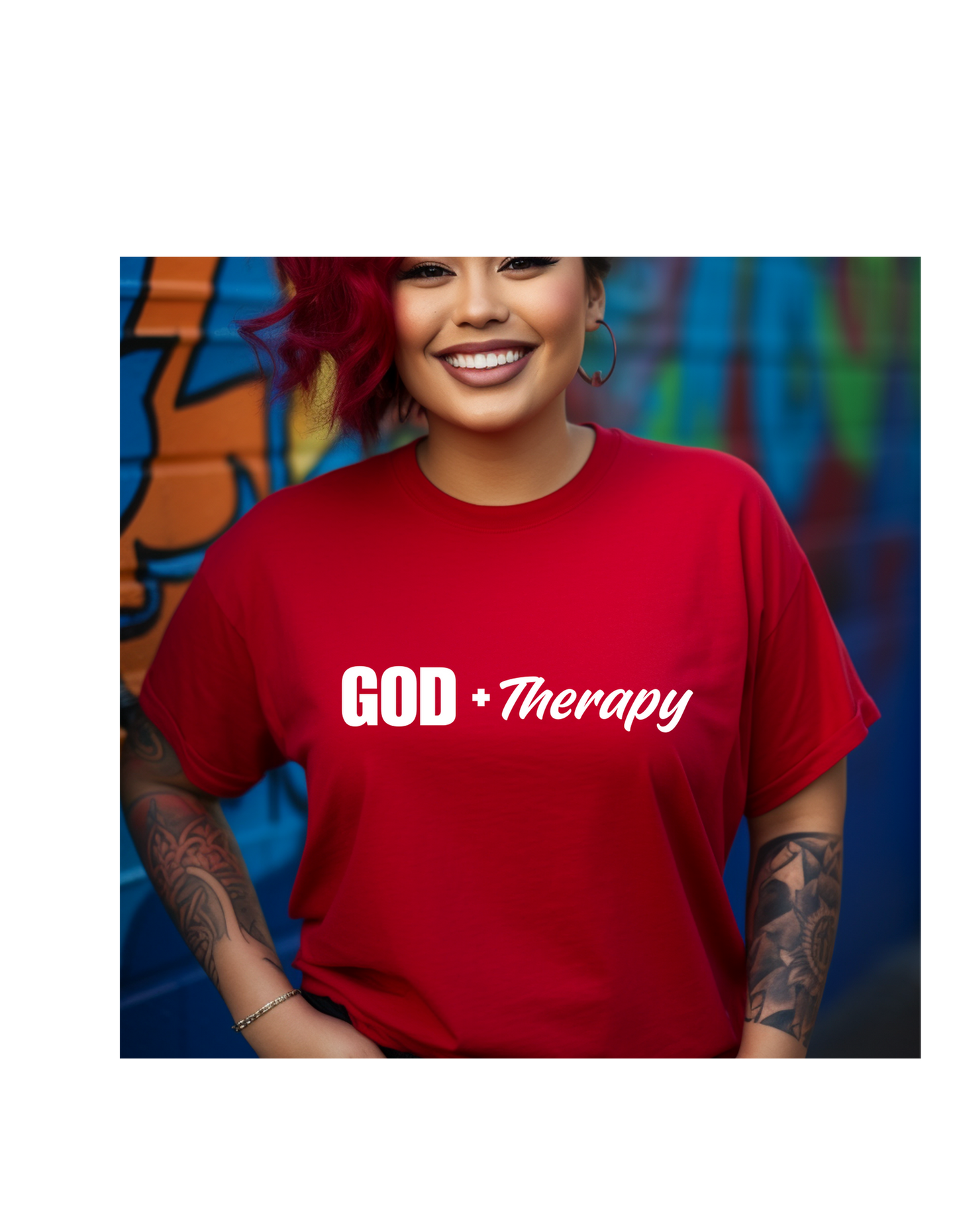 GOD + Therapy T Shirt - Red