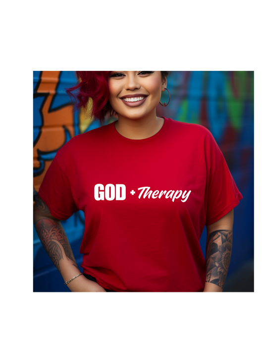 GOD + Therapy T Shirt - Red