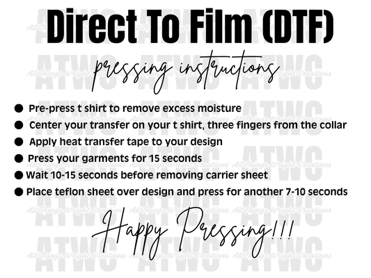 DTF Pressing Instructions Template