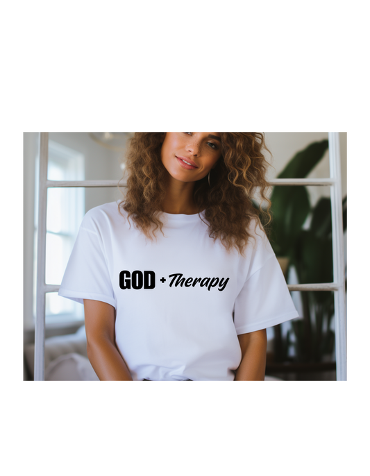 GOD + Therapy T Shirt - White