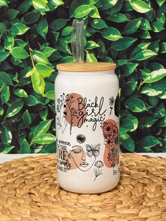 Black Girl Magic 16 oz. Glass Cup