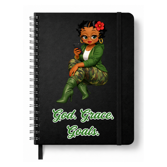 God. Grace. Goals. Journal w/ Custom Bookmark (Green)