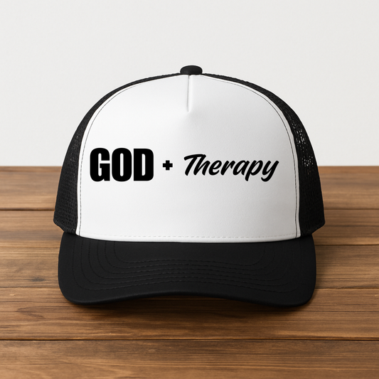 God + Therapy Trucker Hat - Black