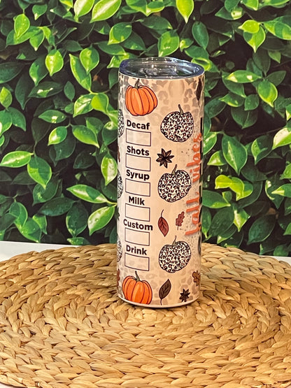 Fall Coffee Vibes Sublimation Tumbler