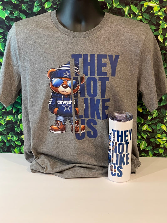 They Not Like Us Football T Shirt and Tumbler bundle