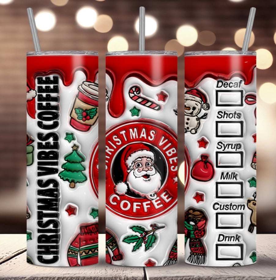 Christmas Vibes Coffee 20 oz. Sublimation Tumblers