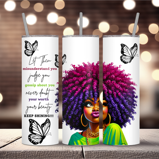 Green Let Them Facecard Tumbler Wrap