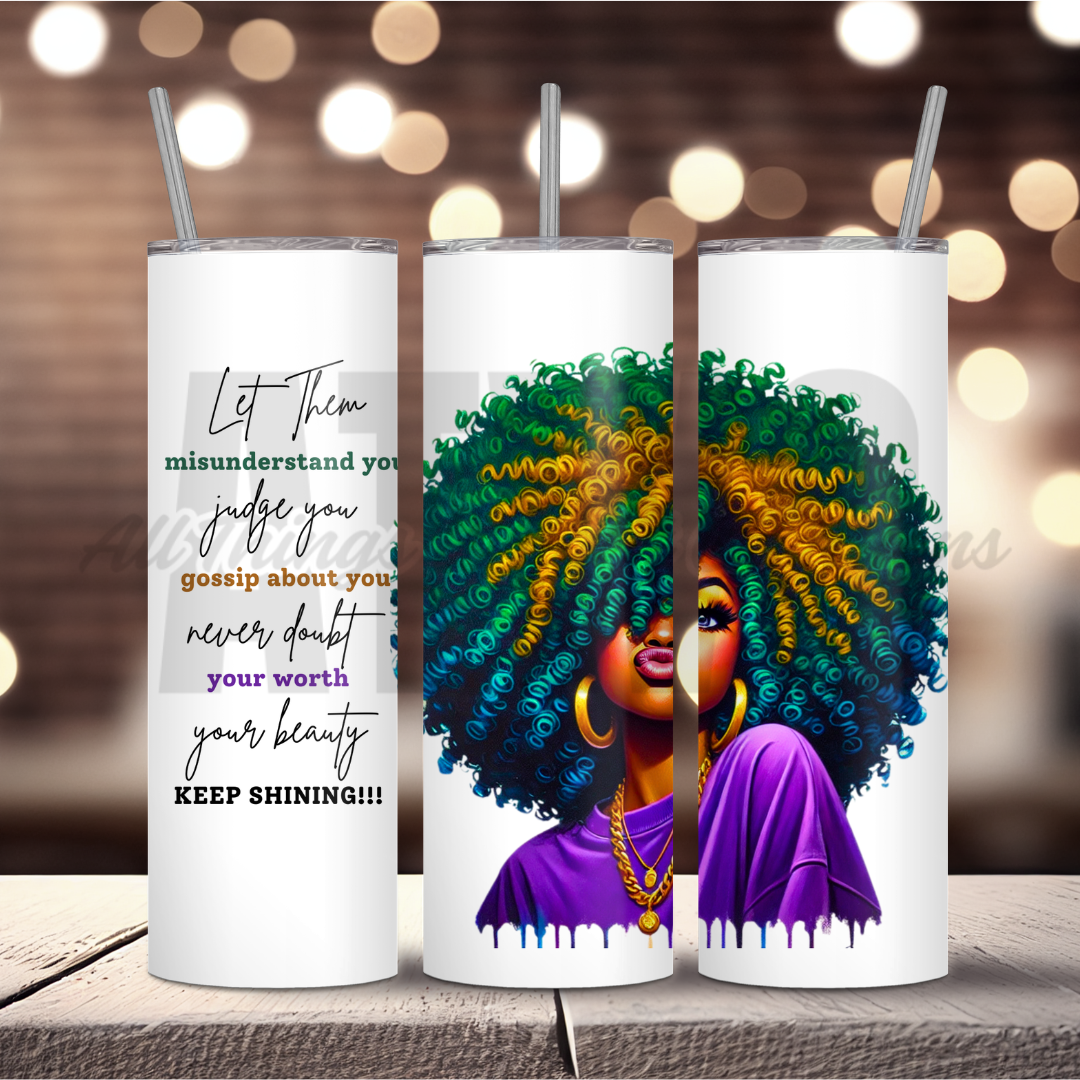 Purple Let Them Facecard Tumbler Wrap