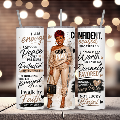 Gold Affirmations Tumbler Wrap