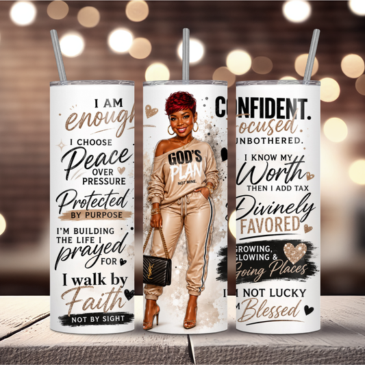 Gold Affirmations Tumbler Wrap